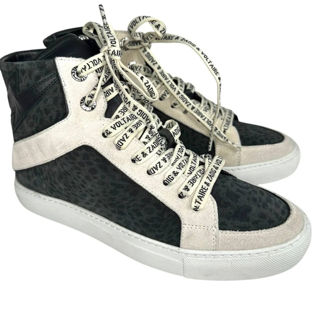 Zadig & Voltaire ZV1747 High Flash Sneakers Size 39 - Picture 2 of 10